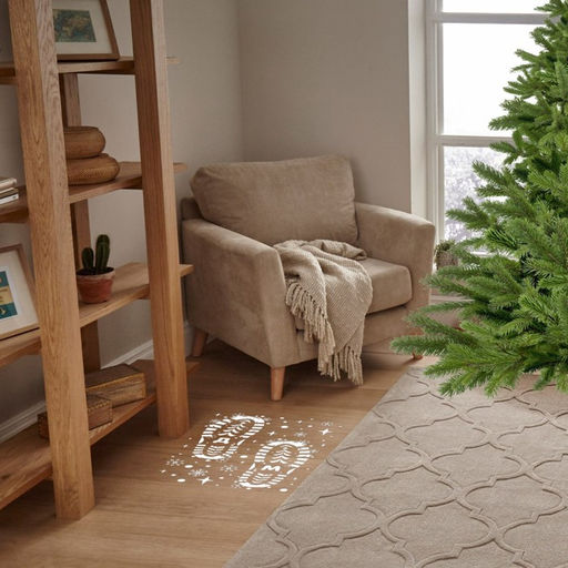 Цена за 2 шт. Наклейки на пол виниловые новогодние «Следы Деда Мороза», белые