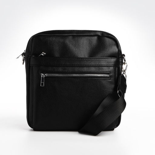 Сумка кросс-боди мужская TEXTURA, на молнии, 2 наружных кармана, 22×6×25.5 см, чёрная
