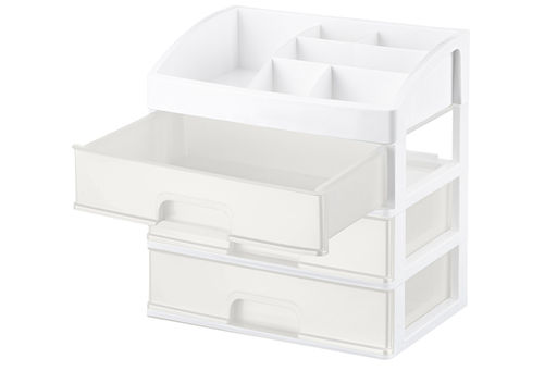 Органайзер для косметики 3 ящика 25,8*17,8*26,7 см белый/перламутр (модель 330306) - Elan gallery фото 4