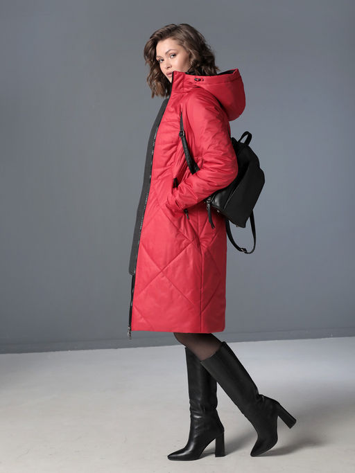 25311 Пальто дем. красный - Dizzyway фото 6