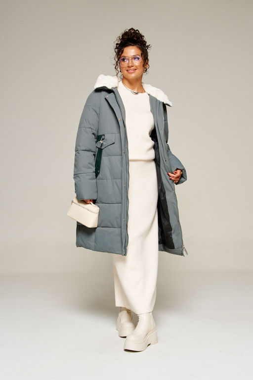 Пальто Beautiful Free 8019 полынь