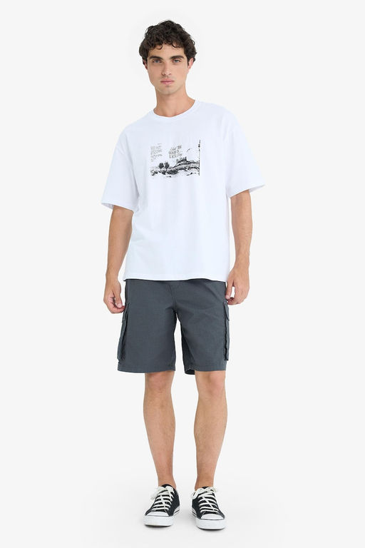 Kargo Fit Gabardin Bermuda _ort - Defacto фото 4