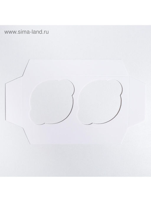 Цена за 5 шт. Коробка для капкейков, кондитерская упаковка, 2 ячейки «Present», 16×8×7.5 см