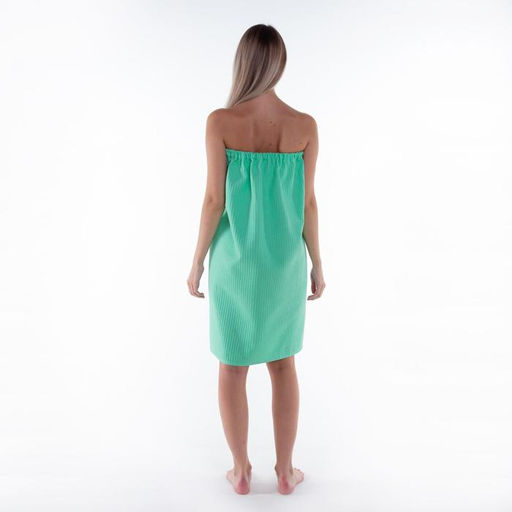 Полотенце банное Этель Парео с карманом 80*140 см. цв.нежный лайм, 100% хл, вафля 240 г/м2  фото 5