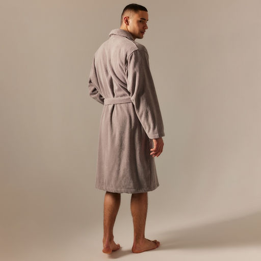 Халат махровый мужской SL HOME: Basic «Софт Мист», размер M, хлопок 100%, серый