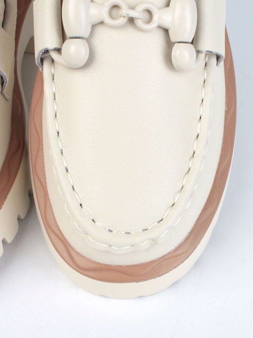 03-HY6-1D BEIGE Лоферы женские (натуральная кожа) - Фабричный китай фото 10