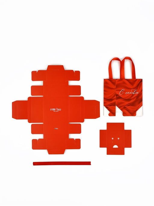 Цена за 5 шт. Коробка-пакет под бижутерию «С любовью», 7.5×7.5×3.5 см