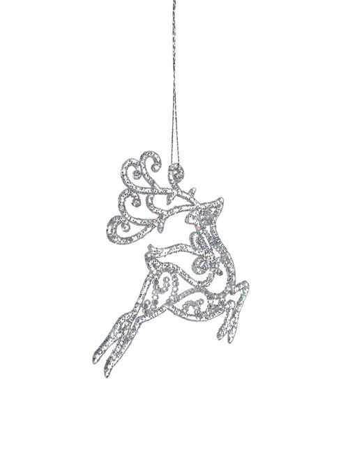 Цена за 2 шт. Ёлочная игрушка Зимнее волшебство. Олень в прыжке - магия, 1312 см, прозрачный фото 8