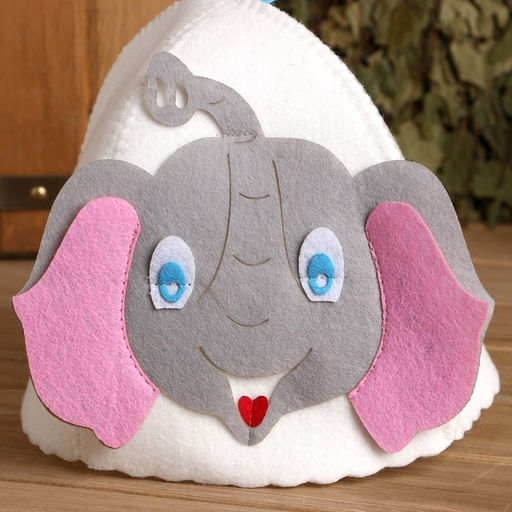 Шапка для бани с детской аппликацией Слонёнок войлок - Simaland фото 2