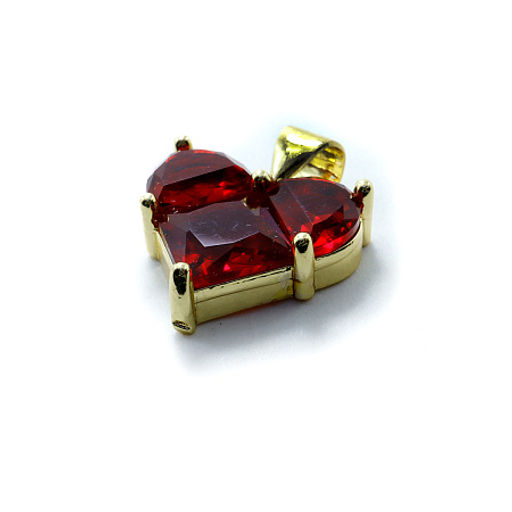 Подвеска Сердечко Red-gold чешское стекло с алмазной огранкой