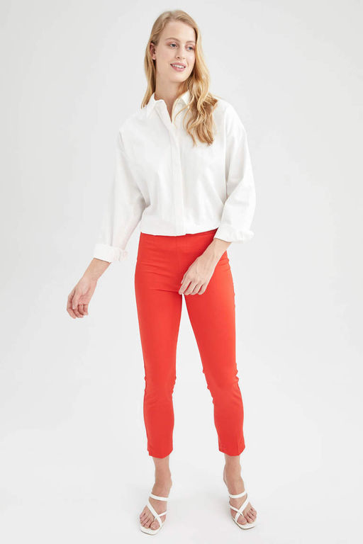 Атласные брюки прямого кроя Valentina Cigarette - Defacto фото 3