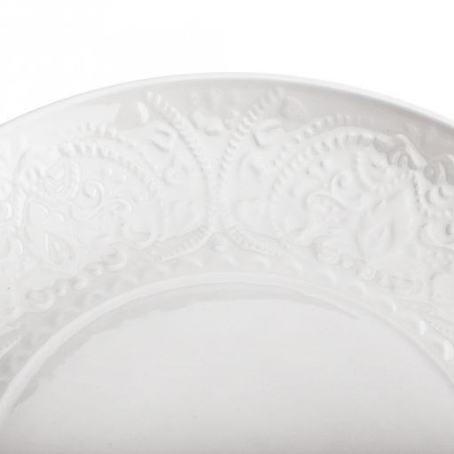 Русь Тарелка мелкая фарфоровая д259мм h27мм, белый, рельефный декор (Китай) - Домашняя мода фото 3