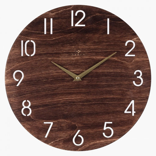Часы настенные, интерьерные, бесшумные, d-35 см, дерево, открытые