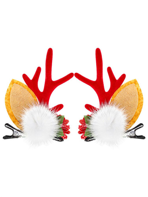 Зажимы для волос 2шт. "Снежок с цветами" 8.5см (НУ-1937)