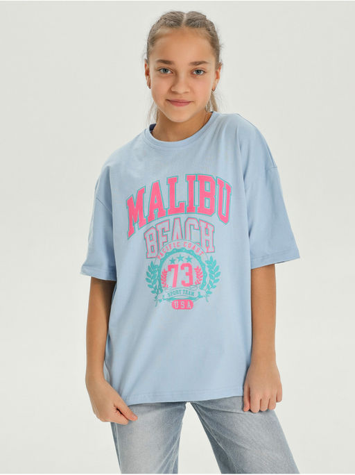 Футболка Малибу голубой Девочка - София фото 2