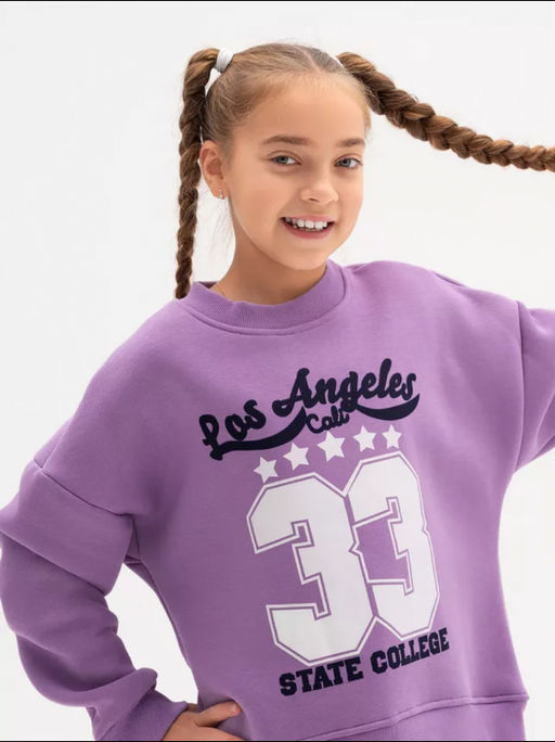 Свитшот 33 детский девочка графит - София фото 22