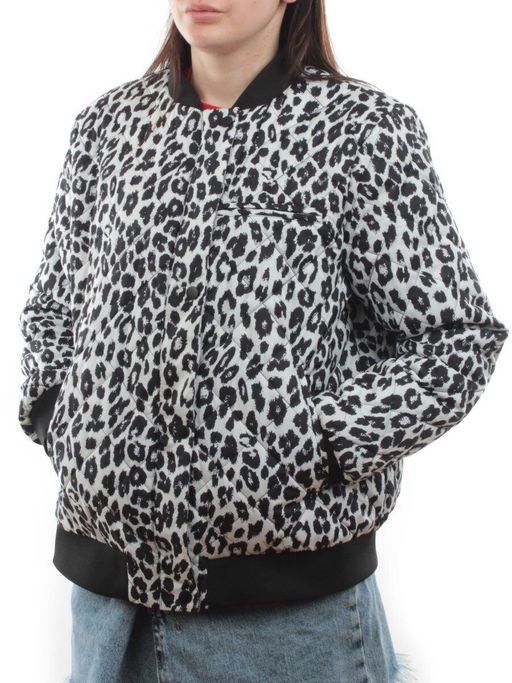 S24-139 WHITE/BLACK Куртка бомбер демисезонная женская (100 гр. синтепон) - Fashion фото 5