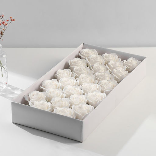 Цена за 25 шт. Мыльные лепестки для ванны Бутон королевской розы. Белый, подарочный, 7?7?6 см - Simaland фото 3