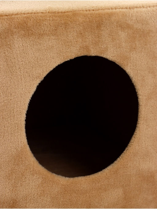 Домик для кошек с когтеточкой «Домосед», с лестницей и площадкой, 60×35×56 см, бежевый