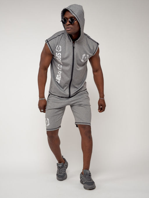 Спортивный костюм летний мужской светло-серого цвета 2265SS - FUYOUKAI фото 10