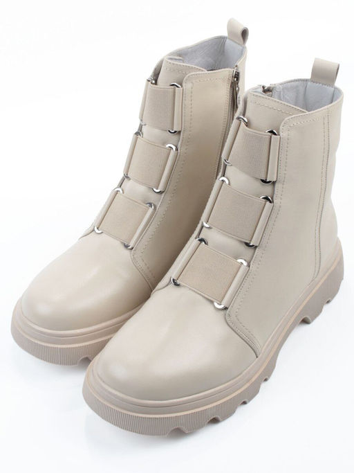 04-M2-706 BEIGE Ботинки зимние женские (натуральная кожа, натуральный мех)