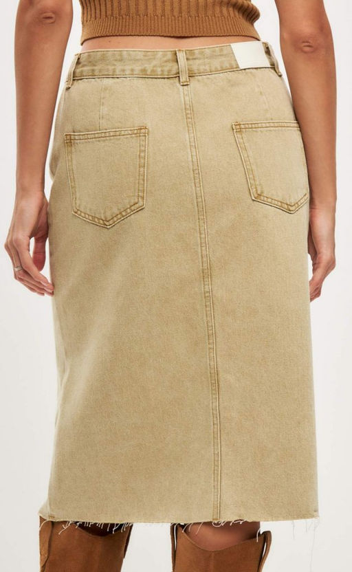 Юбка женская джинсовая миди P412-0219 хаки - Primm фото 7