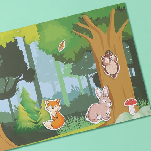 Наклейки в книжке «Животные», 5 фонов, 20.7×14.2 см