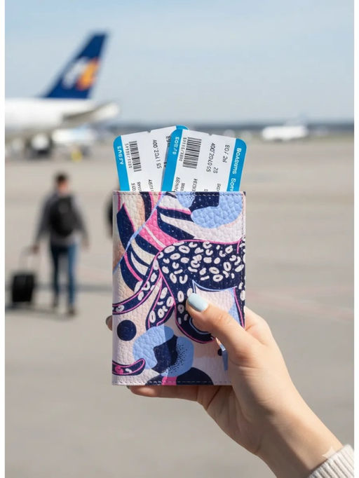 Кожаная обложка для паспорта с принтом - Sergio valentini фото 4