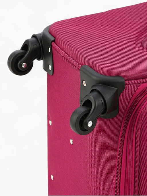 Чемодан на колёсах Royalbag большой 104 л (L), на молнии, с увеличением, кодовый замок, 4 колеса, розовый