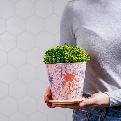 Цена за 2шт. Горшок для цветов Доляна Жарден, 800 мл, цвет бежевый