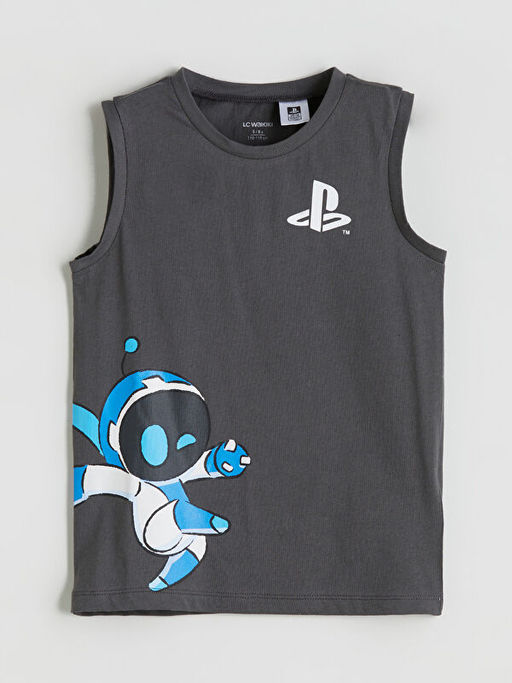 Bisiklet Yaka PlayStation Bask?l? Erkek ?ocuk Atlet