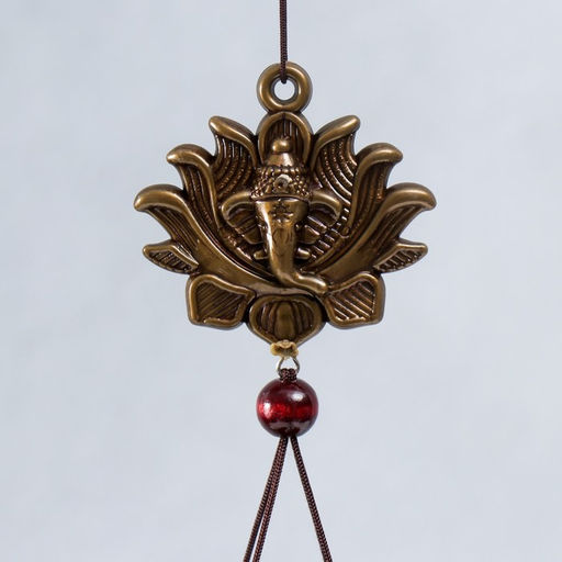 Музыка ветра «Ганеша и цветок лотоса», 5 трубочек, 51×6.5 см