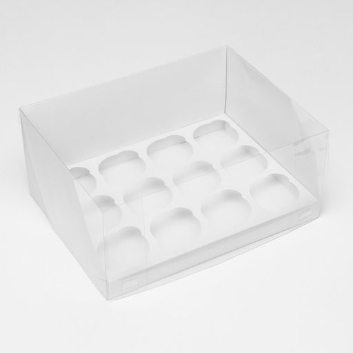 Коробка для 12 капкейков белая, 31×24×14 см