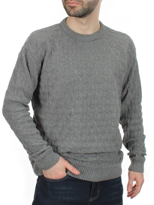 E633 GRAY Джемпер мужской (100% шерсть)