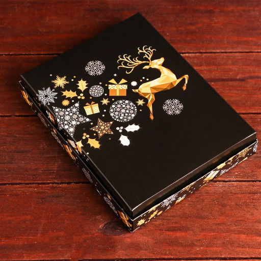 Цена за 5 шт. Упаковка для конфет 12 шт Новогодние олени 19 х 15 х 3,6 см - Simaland фото 3