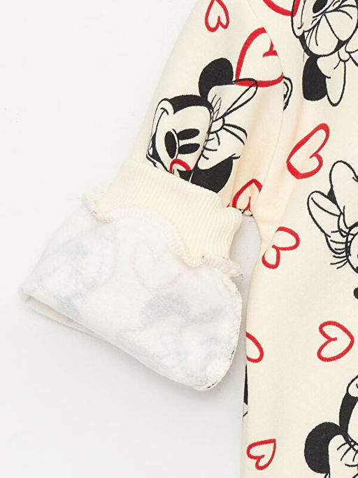 Bisiklet Yaka Uzun Kollu Minnie Mouse Bask?l? K?z Bebek Sweatshirt - Waikiki фото 3