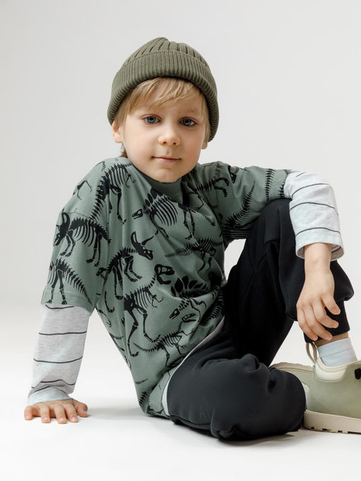 КР 302852/хаки 5107 Н029 к612 фуфайка (футболка) для мал