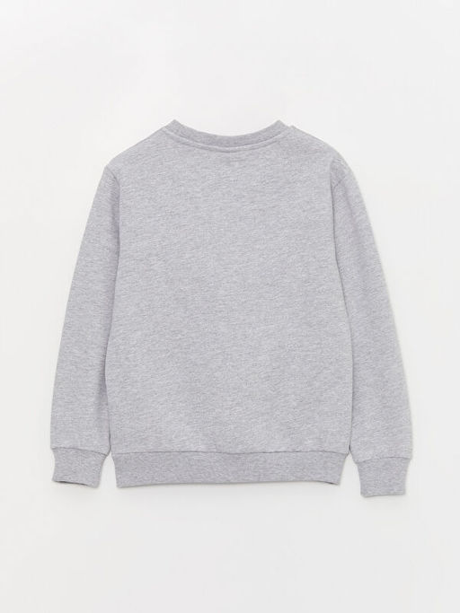 Bisiklet Yaka Bask?l? Uzun Kollu Erkek ?ocuk Sweatshirt - Waikiki фото 3