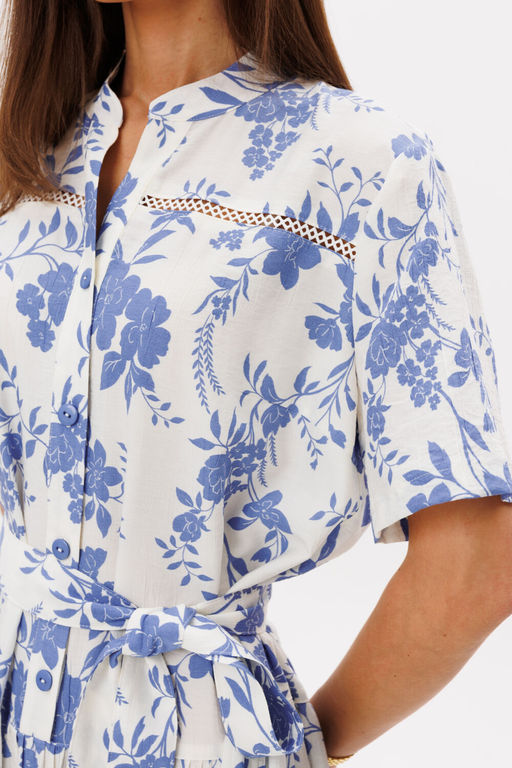 Платье Lars Style 1099 молочно-голубой принт