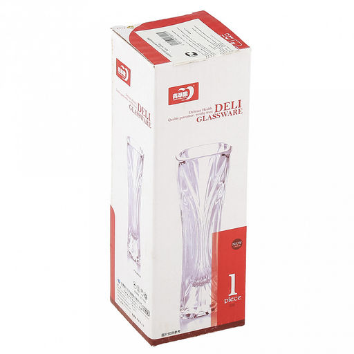 Ваза стеклянная для цветов "Бутоньерка" 150мл, 5,5х5,5х17см, основание 4,2х4,2см, в коробке, "Дели Гласс (Deli Glass)" (Китай)