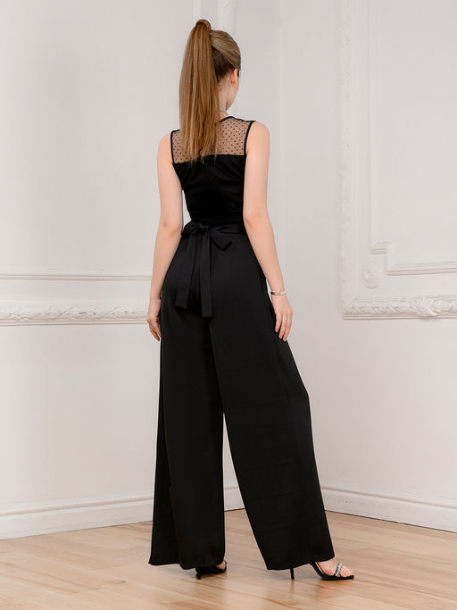 Комбинезон черный без рукавов с фатиновой вставкой - 1001dress фото 3