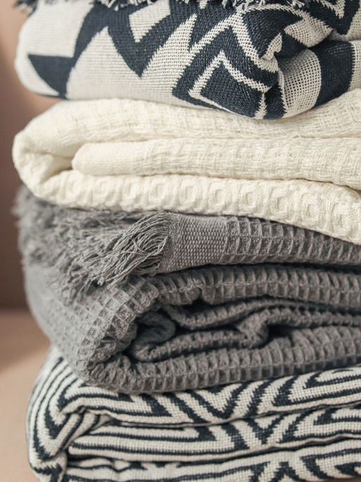 Плед с бахромой «Этель» Hypnosis, 130×180 см, серый