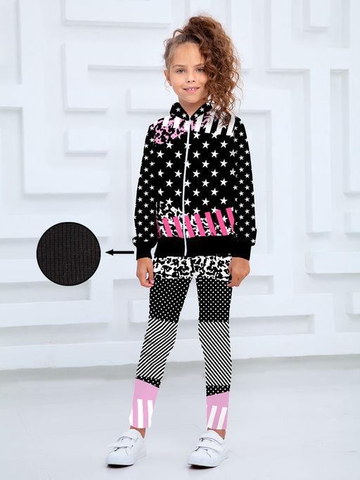 Толстовка "Звезды",чёрно-белый