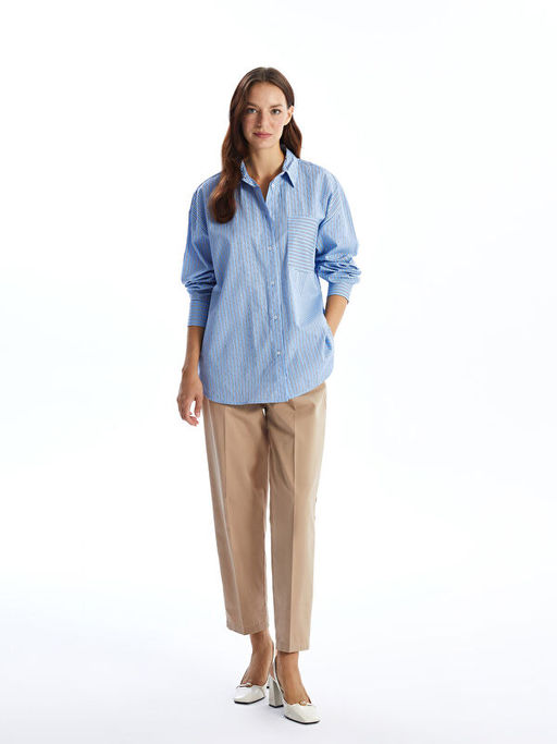 ?izgili Oversize Poplin Kad?n G?mlek