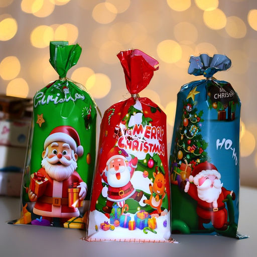 Цена за 50 шт. Пакет подарочный новогодний, для сладких подарков Новогодний МИКС №2 13?27 см1 см - UPAK LAND фото 2
