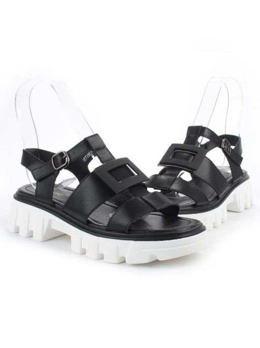 08-PEY195-3 BLACK Босоножки женские (натуральная кожа) - Фабричный китай фото 11