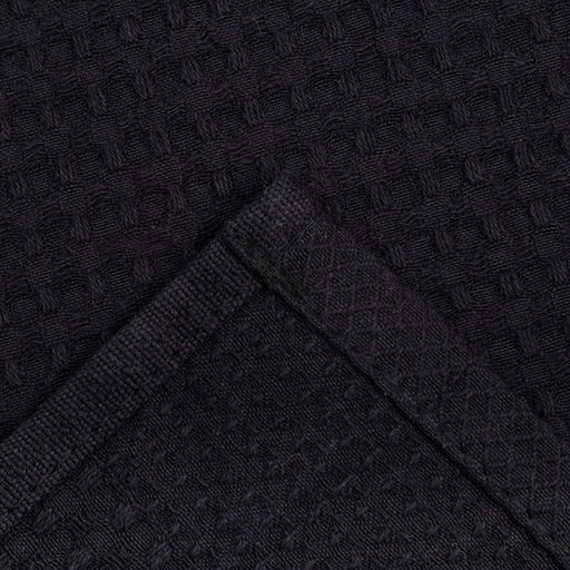 Набор Кухонныйполотенец Доляна, цвет чёрный 35х60см-2шт., 100% хл, вафля, 220 гр/м2  фото 4