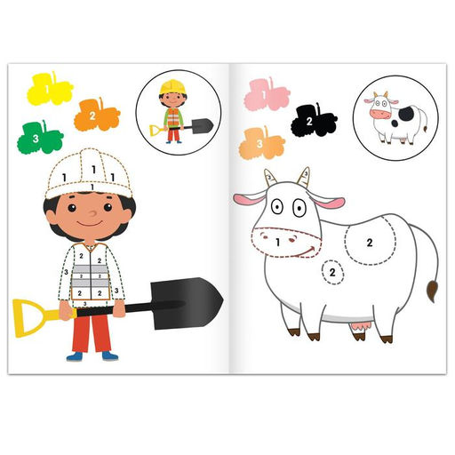 Раскраска по номерам Весёлый Синий трактор, 12 стр.  фото 3