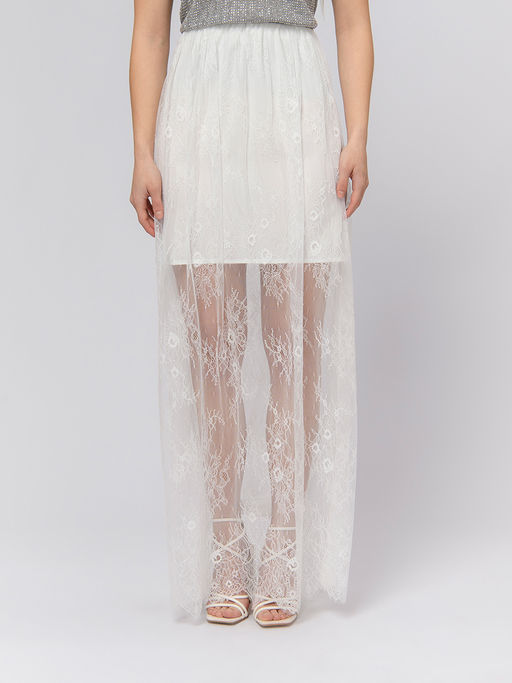 Юбка кружевная белого цвета длины макси - 1001dress фото 4