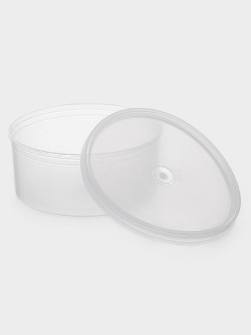 Цена за 5 шт. Контейнер пищевой, 450 мл, с герметичной крышкой, d=12.5 см, h=5.5 см, пластик